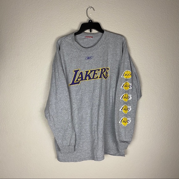 Los Angeles Lakers Reebok Vintage Long Sleeve Logo - Picture 1 of 6